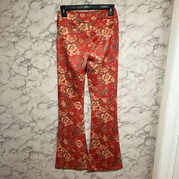 Free People House Party Printed Vegan Suede Flare Leg Pants - Picture 8 of 9
